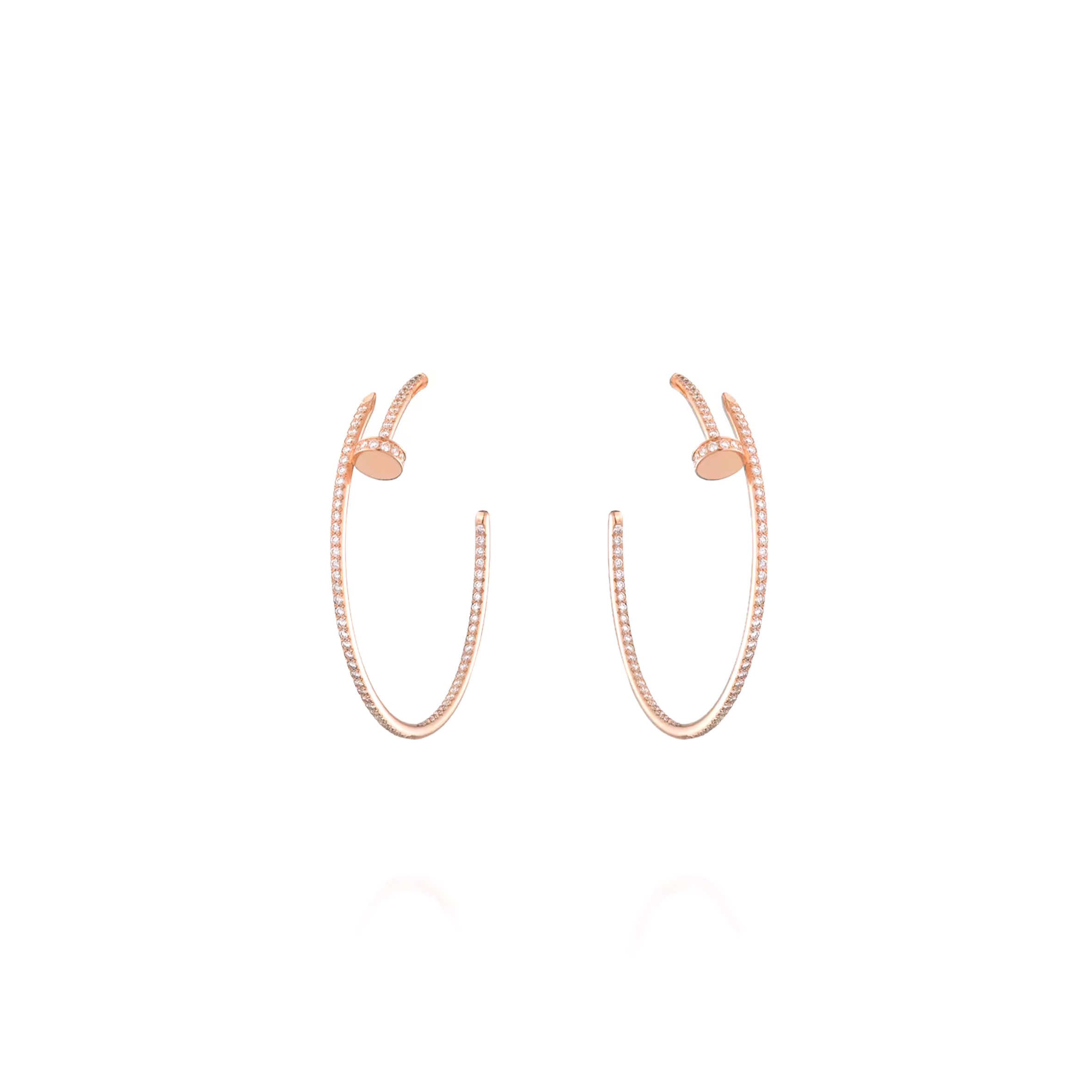 CARTIER JUSTE UN CLOU HOOP EARRINGS, LARGE MODEL, PAVED N8515009